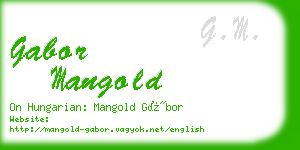 gabor mangold business card